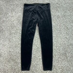 Athleta Leggings Womens Large Black Elation Velvet High Rise Yoga Gym Logo Pants